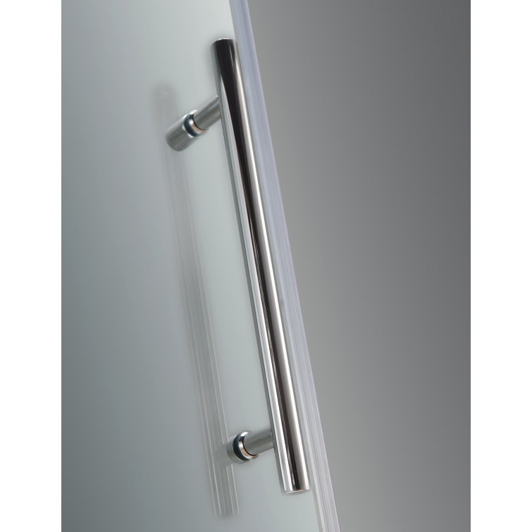 Langham 48" x 75" Frosted Glass Frameless Sliding Shower Enclosure