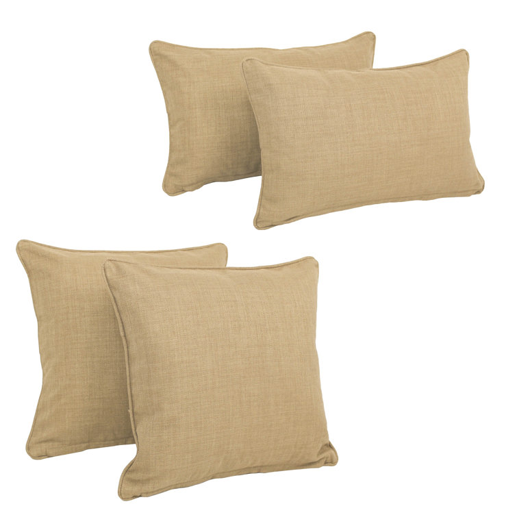 Sandstone Square Embroidered Outdoor Throw Pillow Set