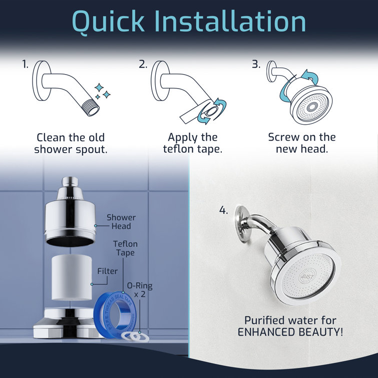 Compact Chrome Handheld Mist Shower Head with Filter