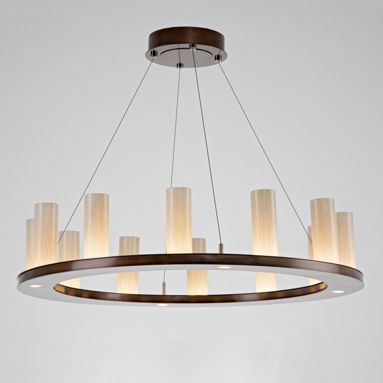 Metallic Beige Silver Crystal Plug-in Chandelier with Frosted Seeded Shade