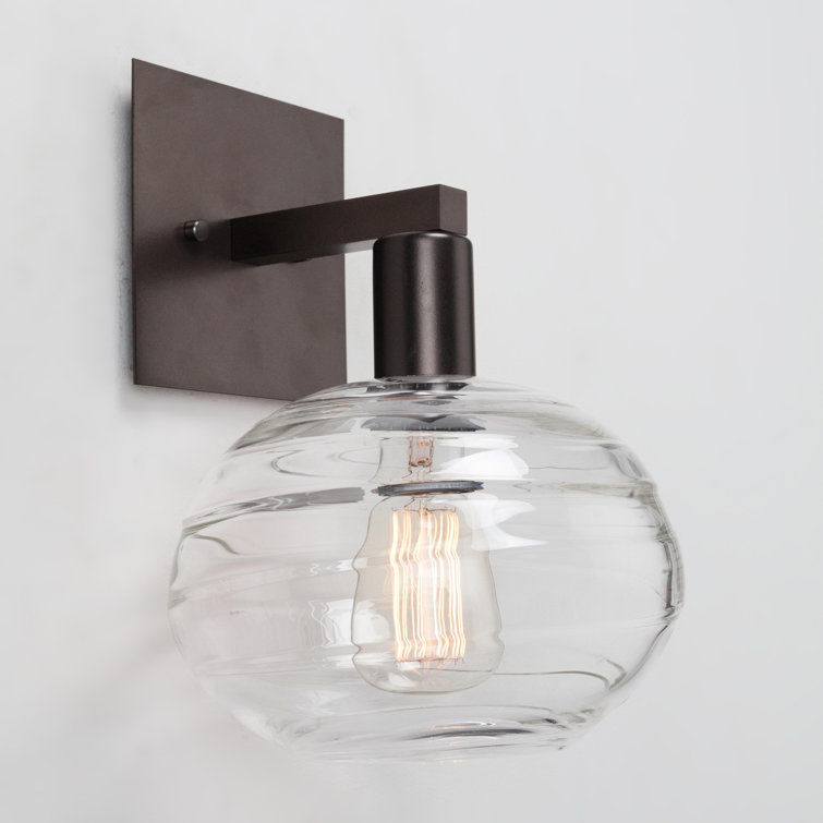 Coppa 9.5" Optic Smoke Glass & Flat Bronze Wall Sconce