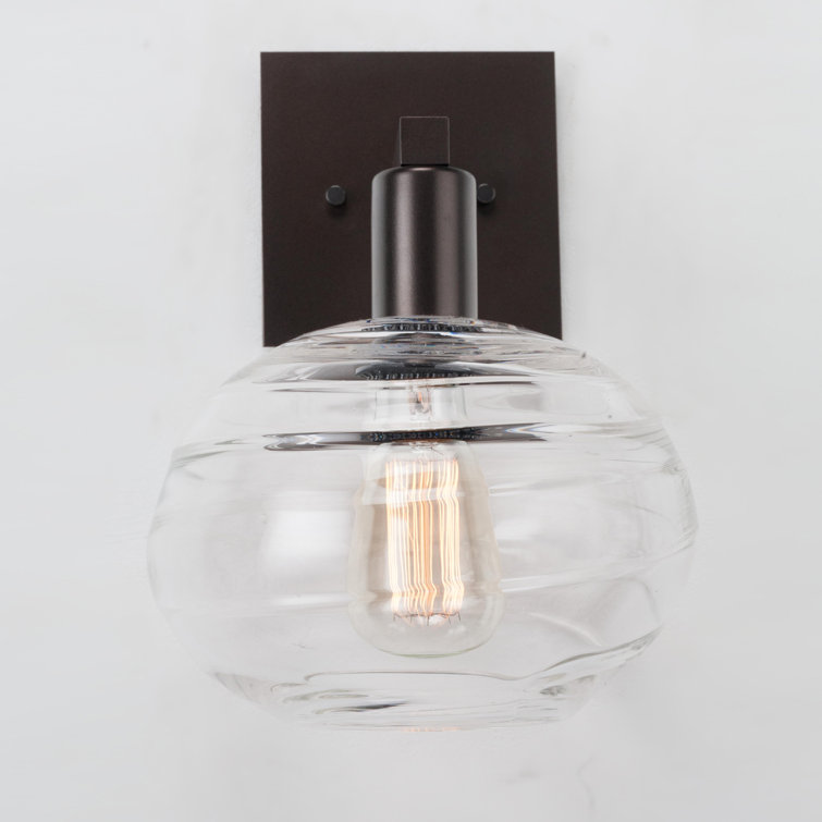 Coppa 9.5" Optic Smoke Glass & Flat Bronze Wall Sconce
