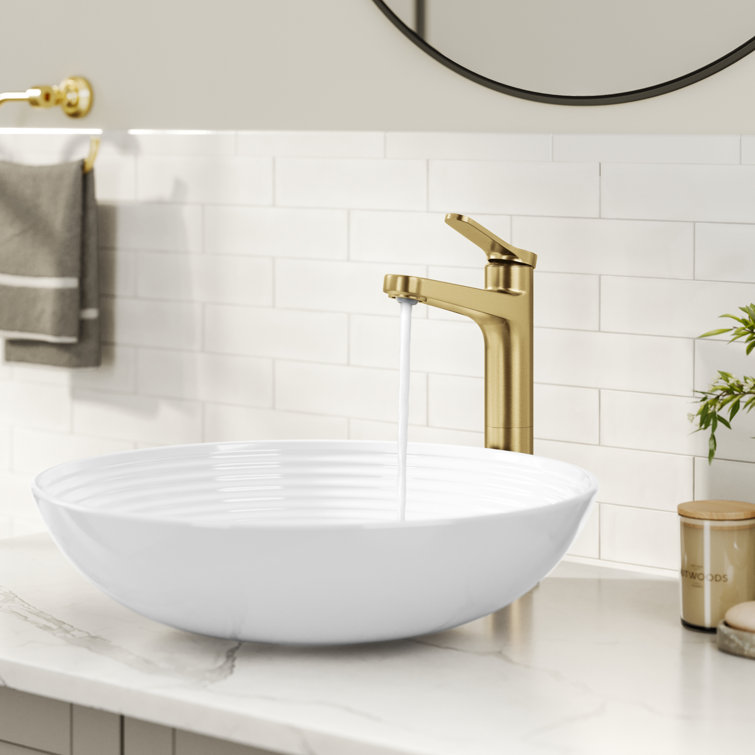 Indy Spot-Free Brushed Brass Single Handle Vessel Sink Faucet
