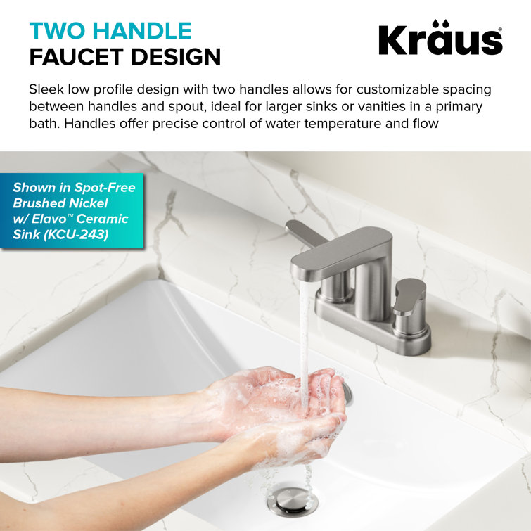 Indy Matte Black Dual Handle Bathroom Faucet with Pop-Up Drain