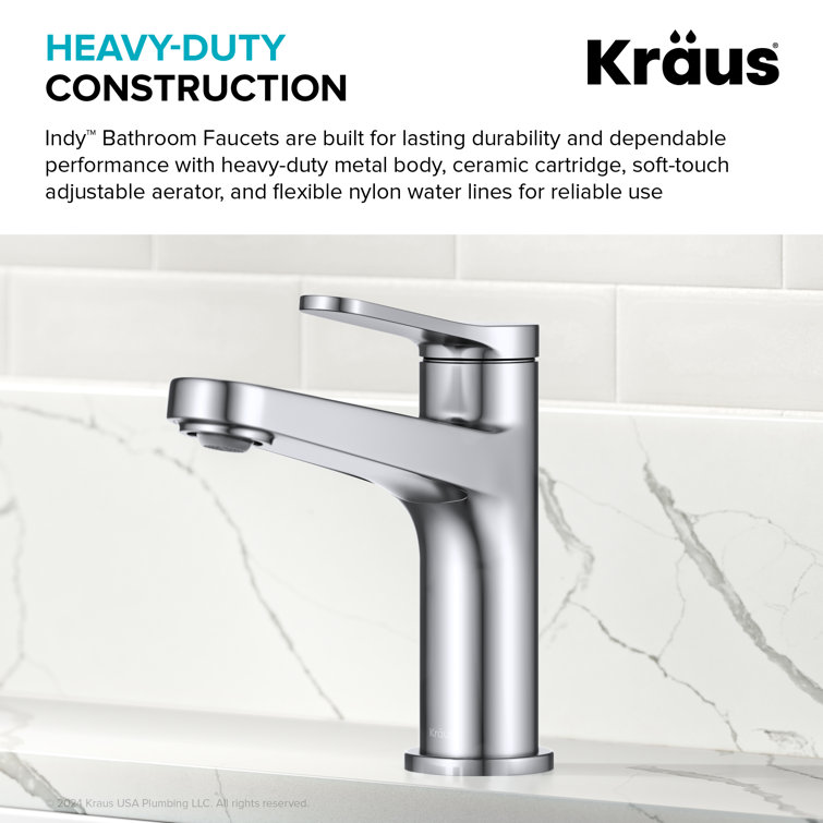 Indy Chrome Single Handle Bathroom Faucet with Pop Up Drain