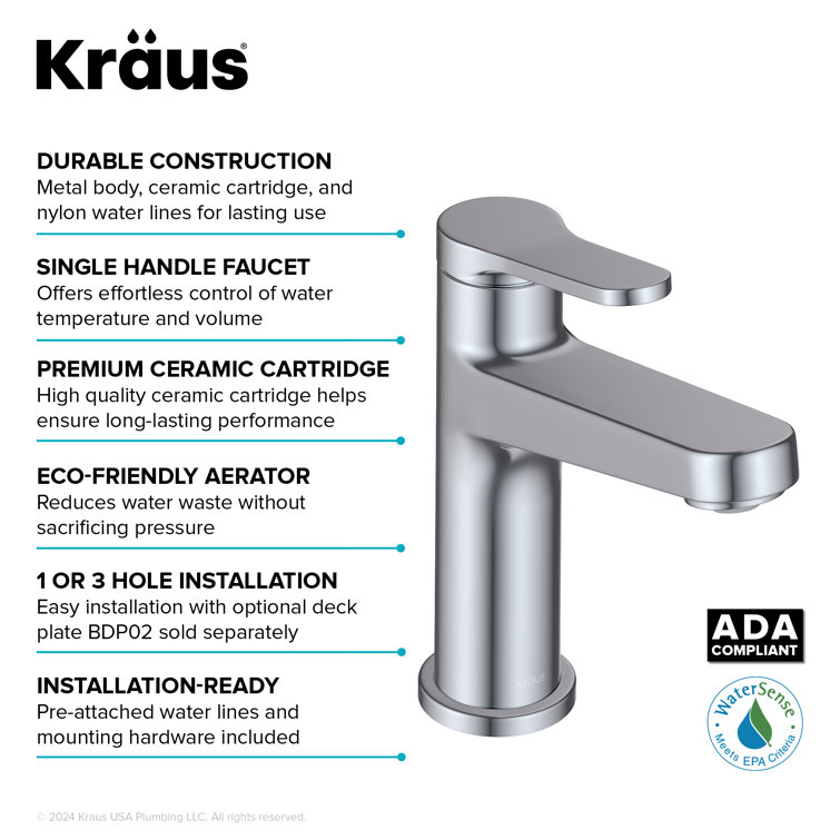 Indy Chrome Single Handle Bathroom Faucet with Pop Up Drain