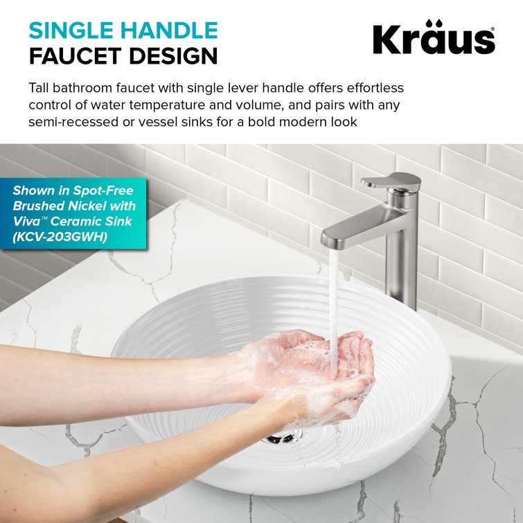 Spot-Free Brushed Brass and Matte Black Vessel Sink Faucet