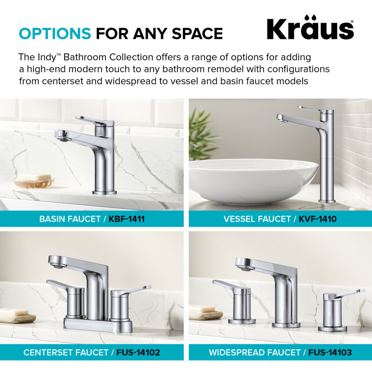 Indy Chrome Single Handle Bathroom Faucet with Pop Up Drain