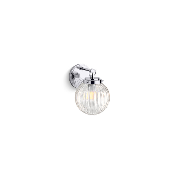 Polished Chrome Dimmable Glass Globe Sconce