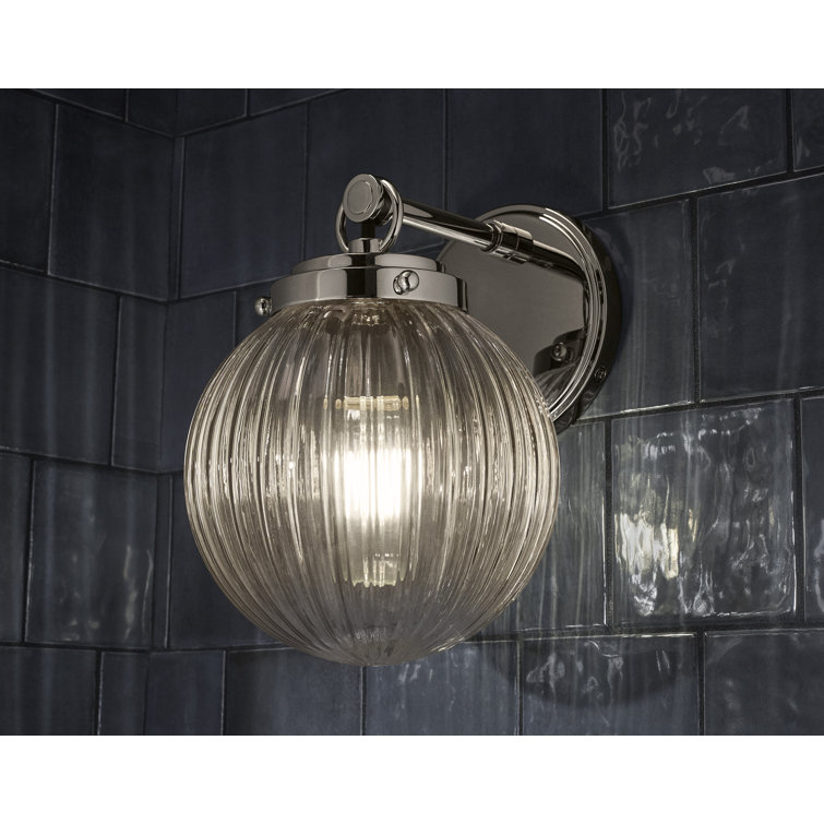 Matte Black Glass Globe Wall Sconce
