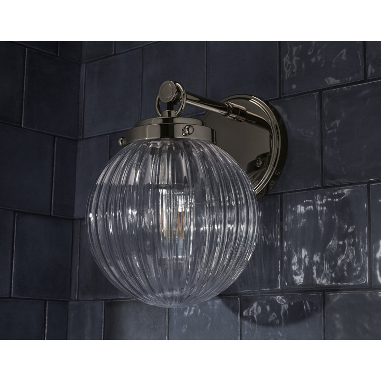 Matte Black Glass Globe Wall Sconce