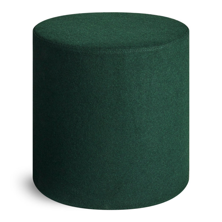 Vesper Navy Green Small Felted Wool Blend Ottoman