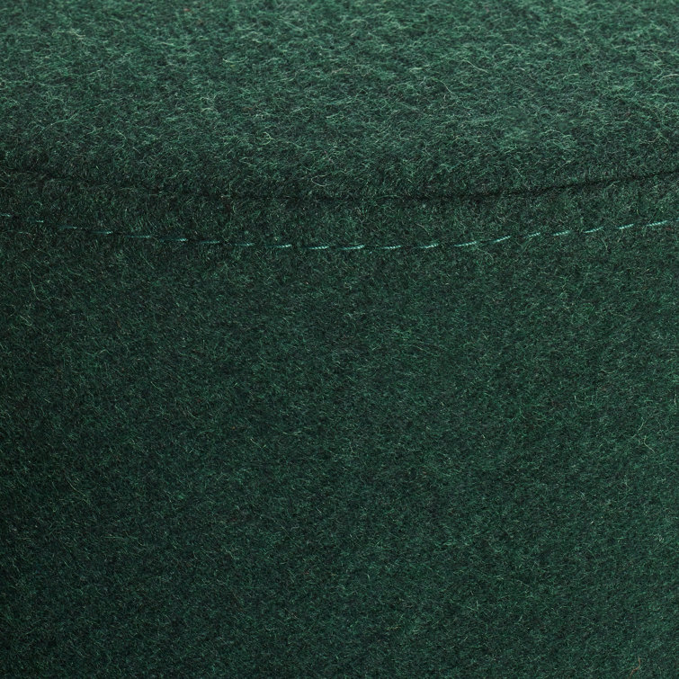 Vesper Navy Green Small Felted Wool Blend Ottoman
