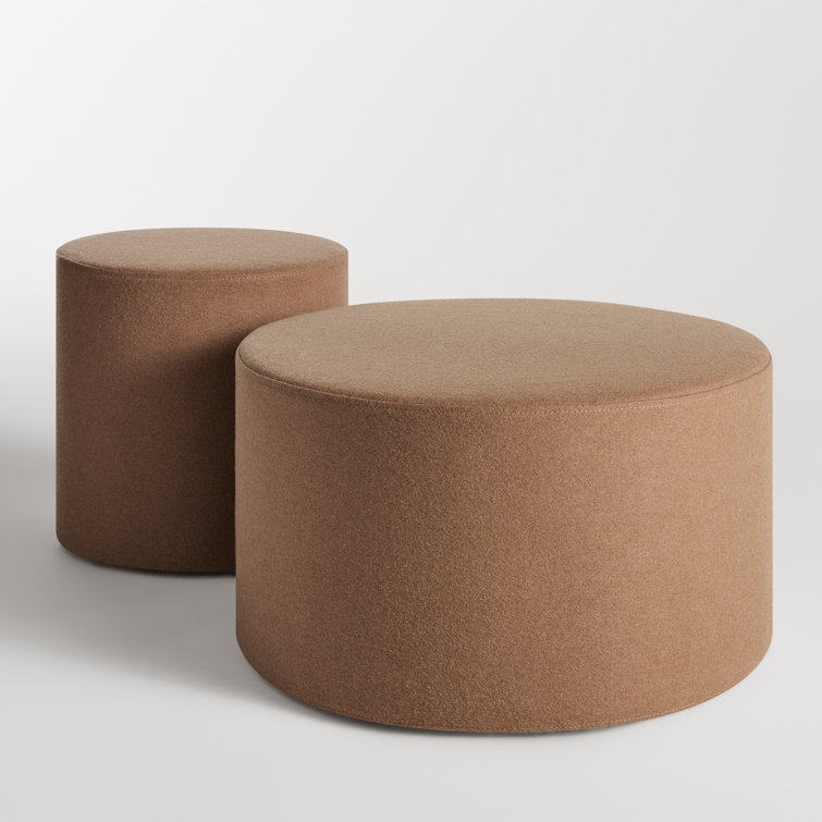 Vesper Tobacco Felted Wool Blend Small Ottoman
