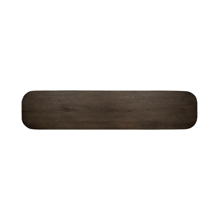 Toasted Brown Oak Wood Rectangular Console Table