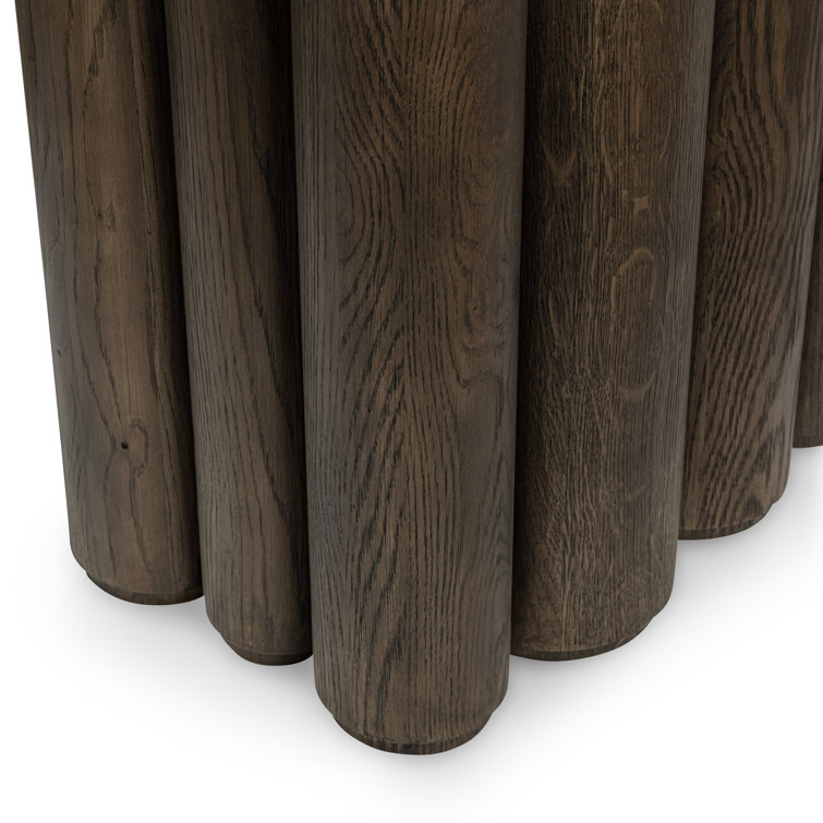 Toasted Brown Oak Wood Rectangular Console Table
