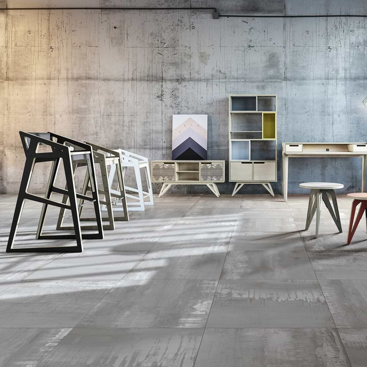 Large Format Light Gray Matte Porcelain Square Tile
