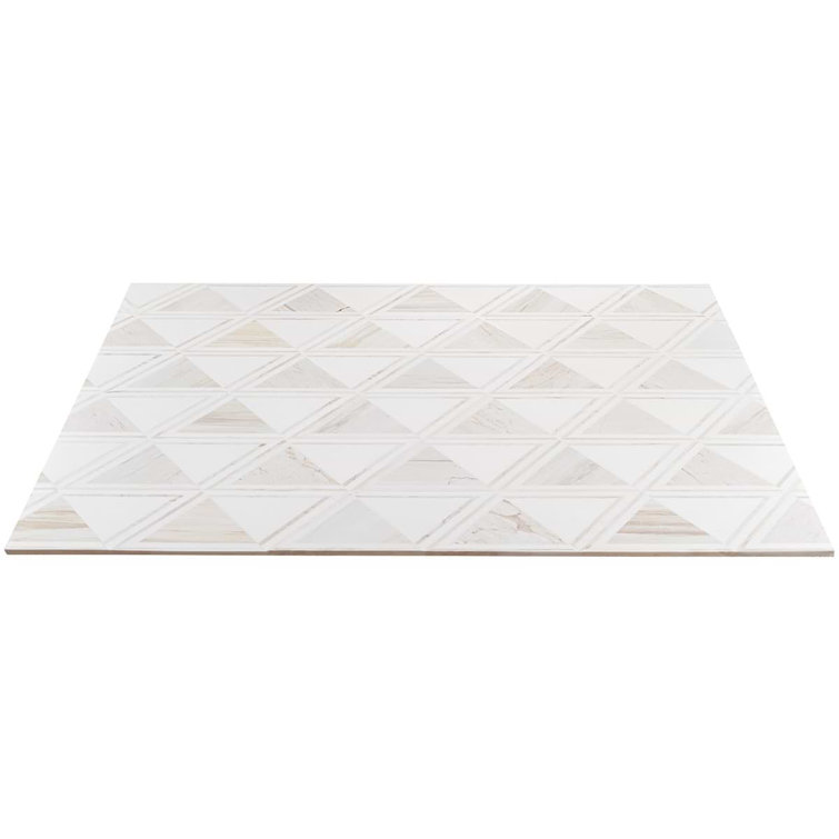 Bernini Beige Polished Porcelain and Marble Mosaic Tile