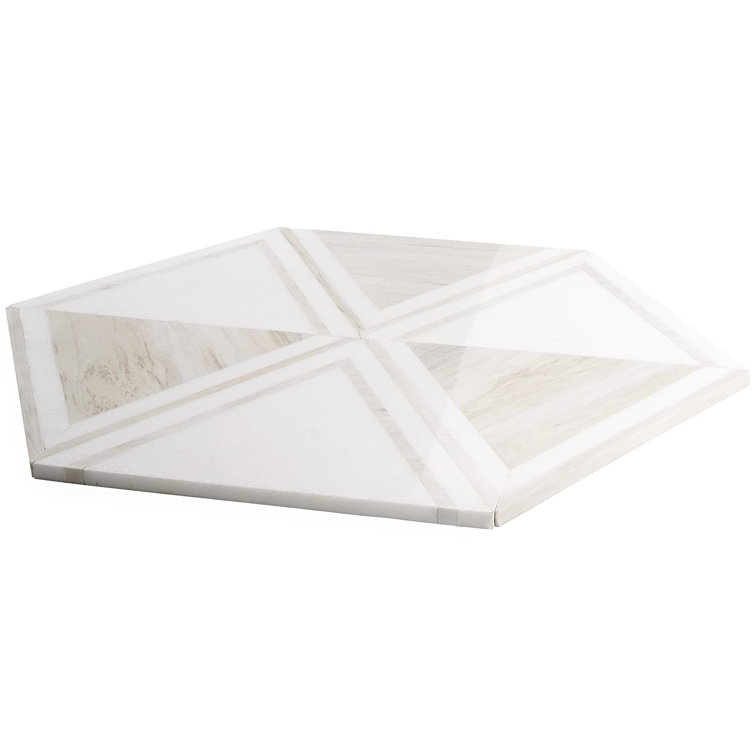 Bernini Beige Polished Porcelain and Marble Mosaic Tile