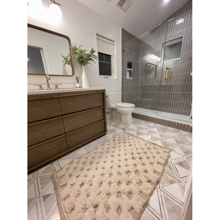Bernini Beige Polished Porcelain and Marble Mosaic Tile