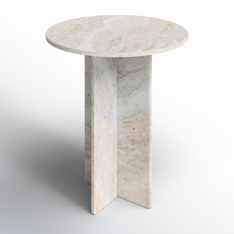 Calvert Classic Contemporary 20'' Round Stone Marble Accent Table