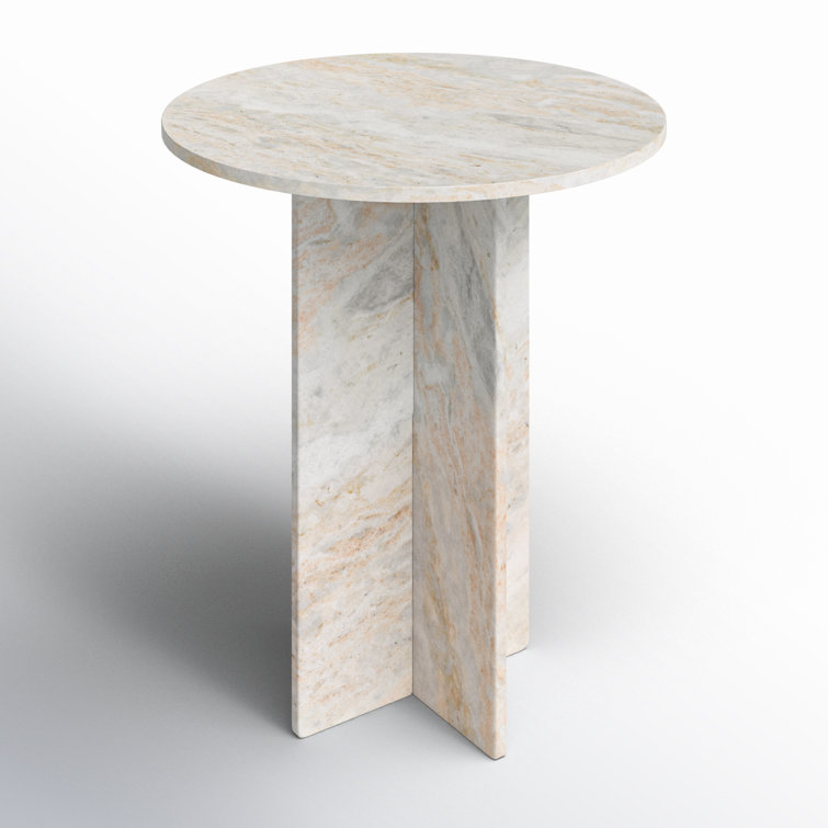 Calvert Classic Contemporary 20'' Round Stone Marble Accent Table