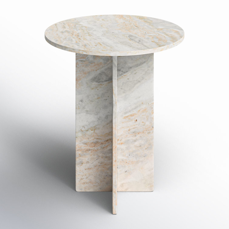 Calvert Classic Contemporary 20'' Round Stone Marble Accent Table