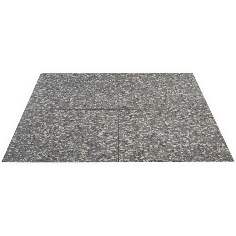 Bryant Charcoal Gray 24" Matte Porcelain Terrazzo Look Tile