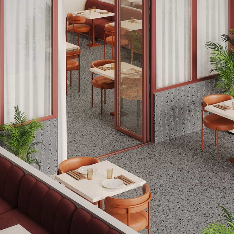 Bryant Charcoal Gray 24" Matte Porcelain Terrazzo Look Tile