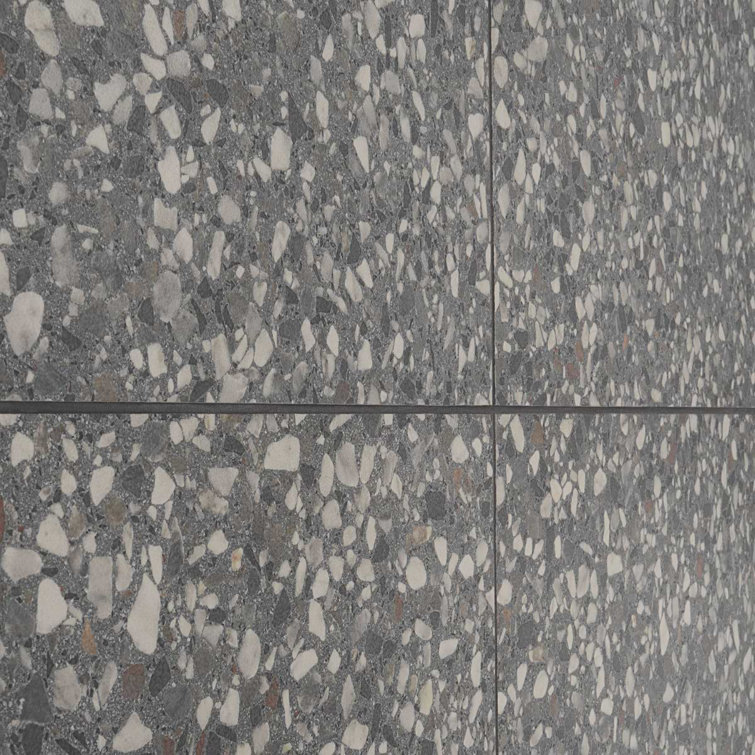 Bryant Charcoal Gray 24" Matte Porcelain Terrazzo Look Tile