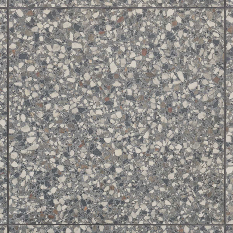 Bryant Charcoal Gray 24" Matte Porcelain Terrazzo Look Tile