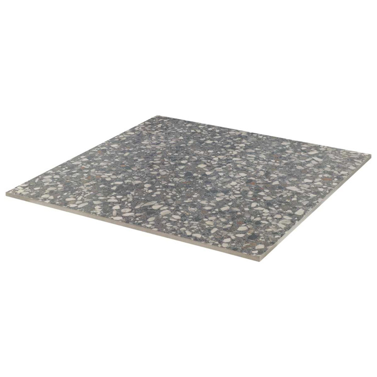 Bryant Charcoal Gray 24" Matte Porcelain Terrazzo Look Tile
