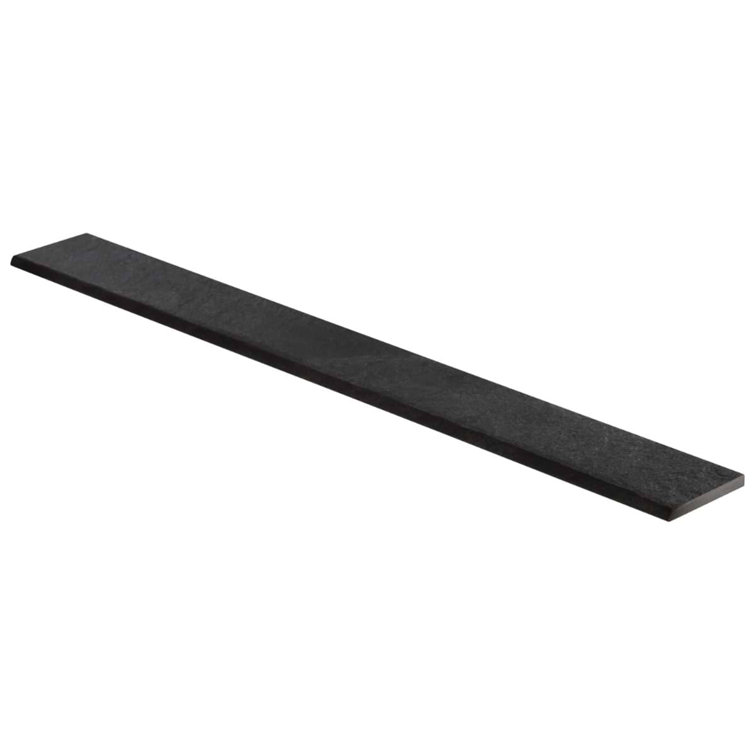 Charcoal Black Matte Porcelain 3x24 Waterproof Bullnose Trim