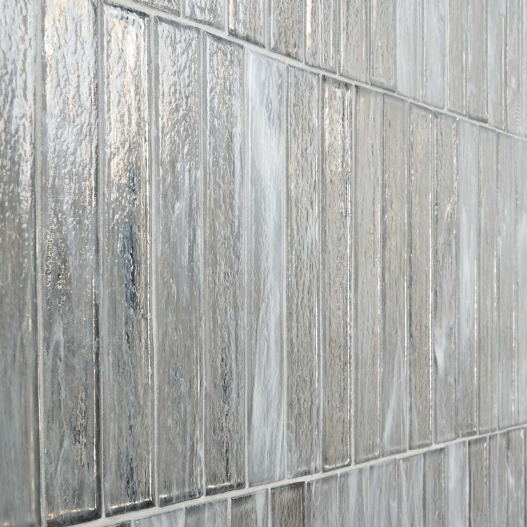 Apollo Brick Polished Silver Glass Subway Wall Tile