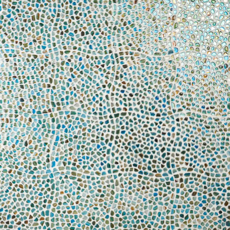 Apollo Pebble Polished Green Glass Mosaic Wall Tile