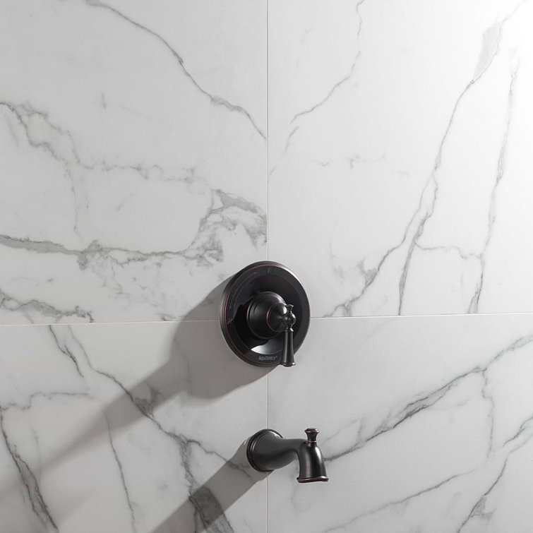 24" x 24" White Matte Porcelain Marble Look Tile