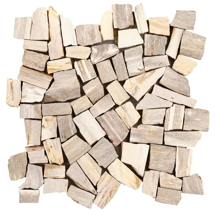 Petra Tumbled Brown Marble Mosaic Tile 12" x 12"
