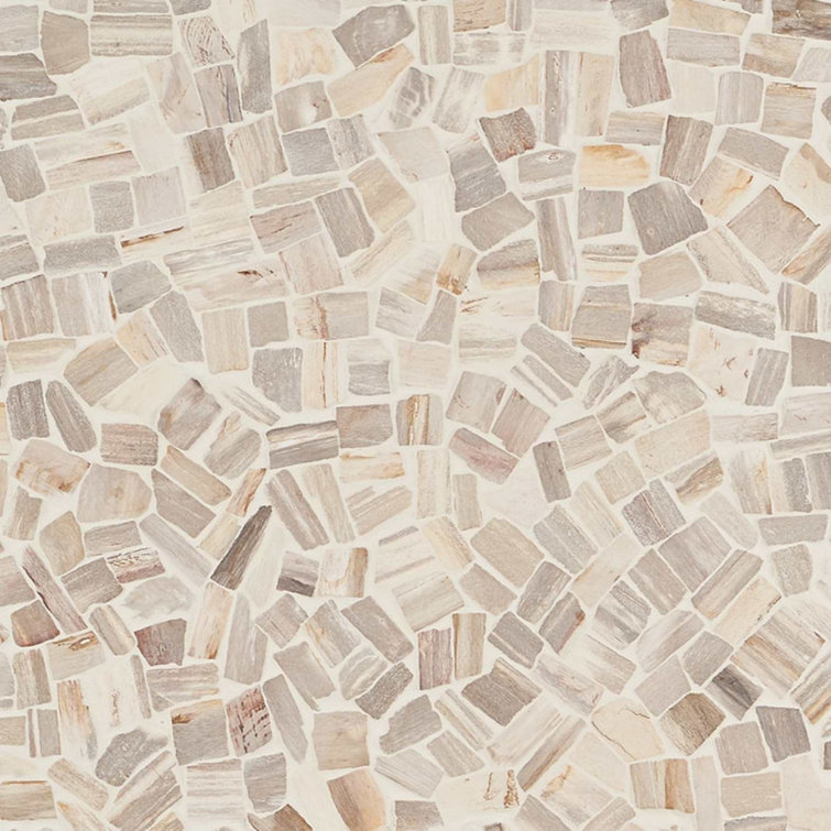 Petra Tumbled Brown Marble Mosaic Tile 12" x 12"