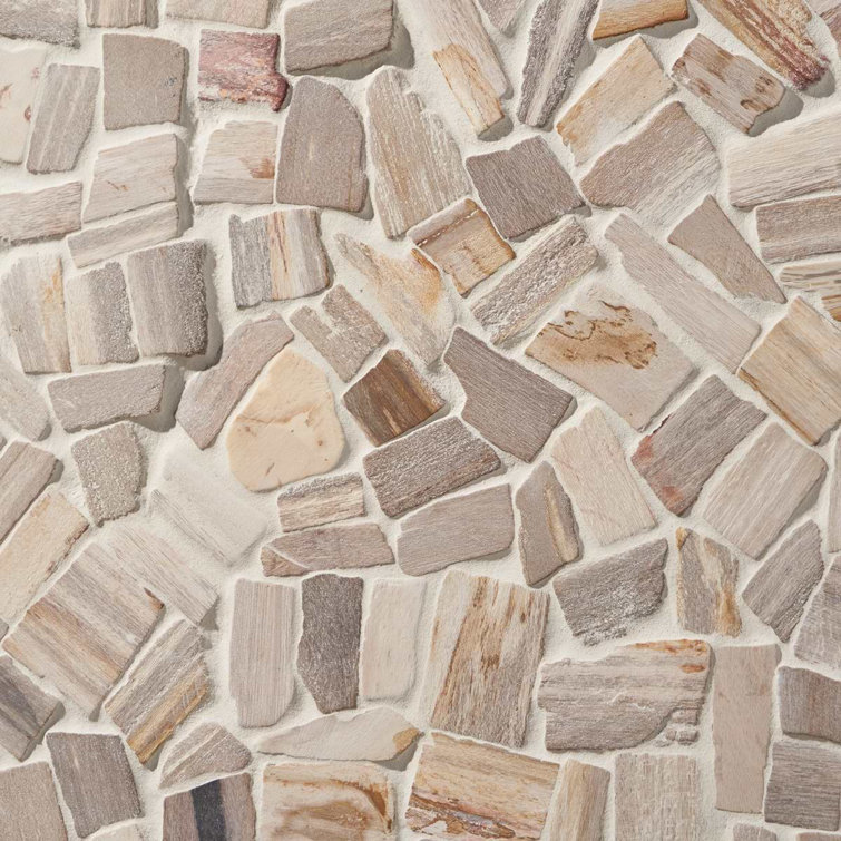 Petra Tumbled Brown Marble Mosaic Tile 12" x 12"