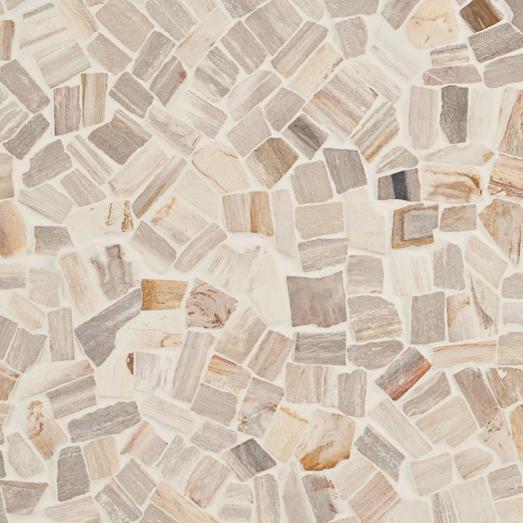 Petra Tumbled Brown Marble Mosaic Tile 12" x 12"