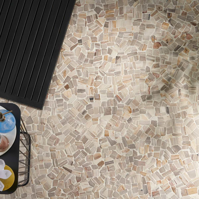 Petra Tumbled Brown Marble Mosaic Tile 12" x 12"