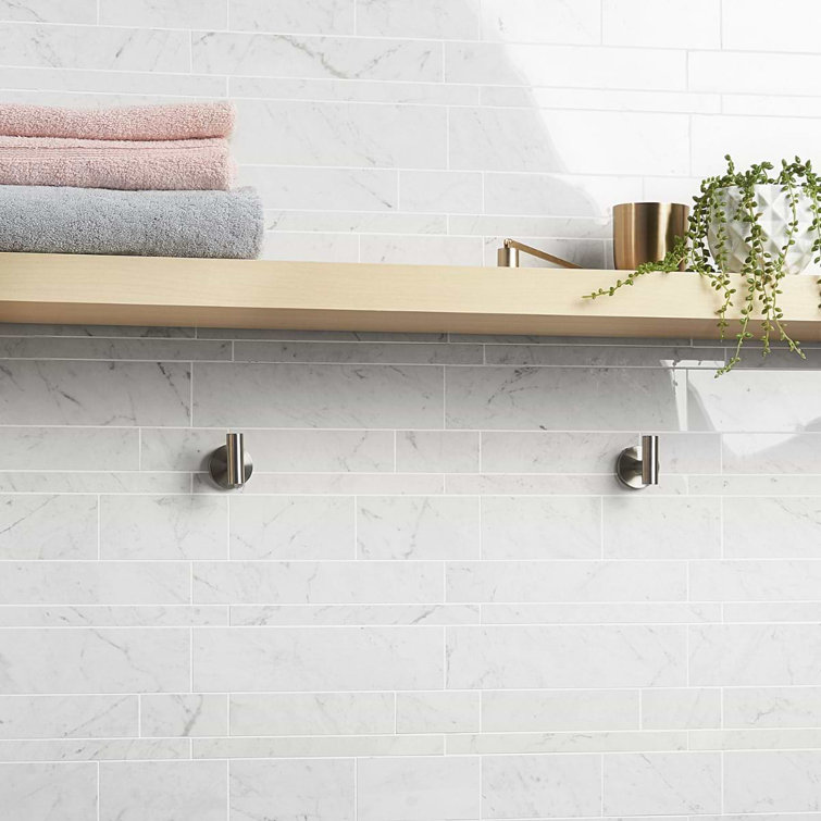 Saroshi Statuario Venato Matte Porcelain Marble Look Mosaic Tile