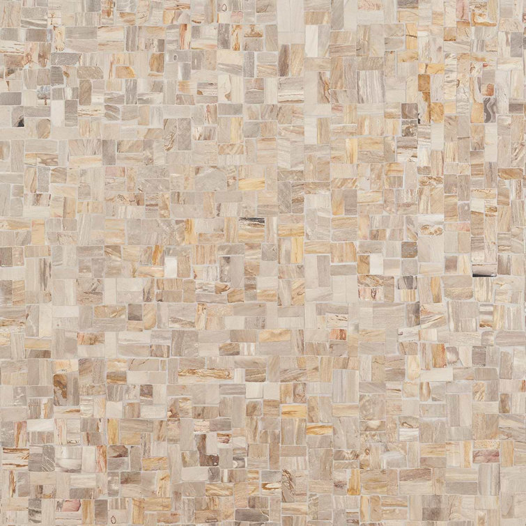 Antique Brown Petrified Wood Mosaic Tile for Indoor and Outdoor
