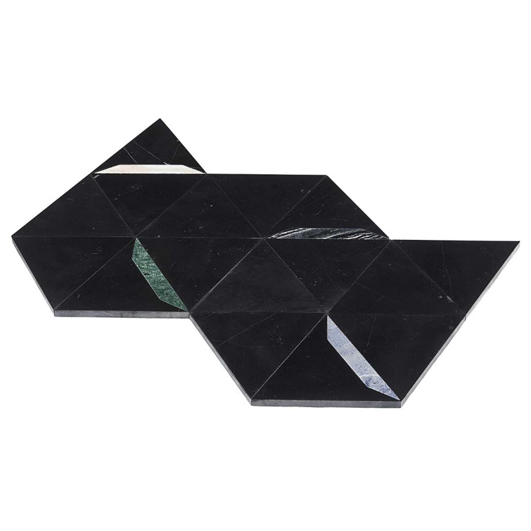 Santana Black Marble Hexagon Mosaic Tile