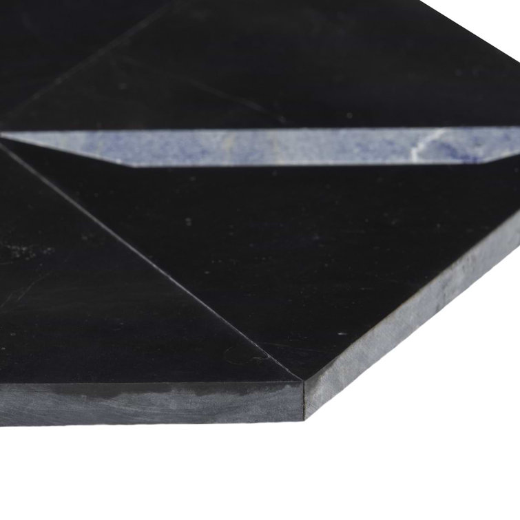 Santana Black Marble Hexagon Mosaic Tile