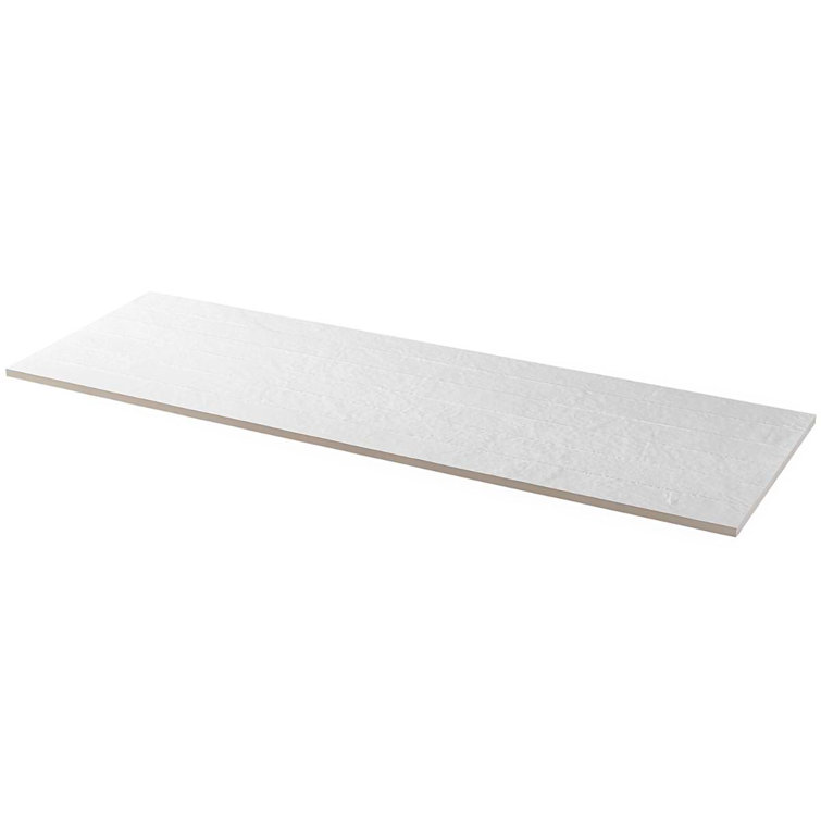 Angela Harris Matte White Ceramic Patterned Wall Tile