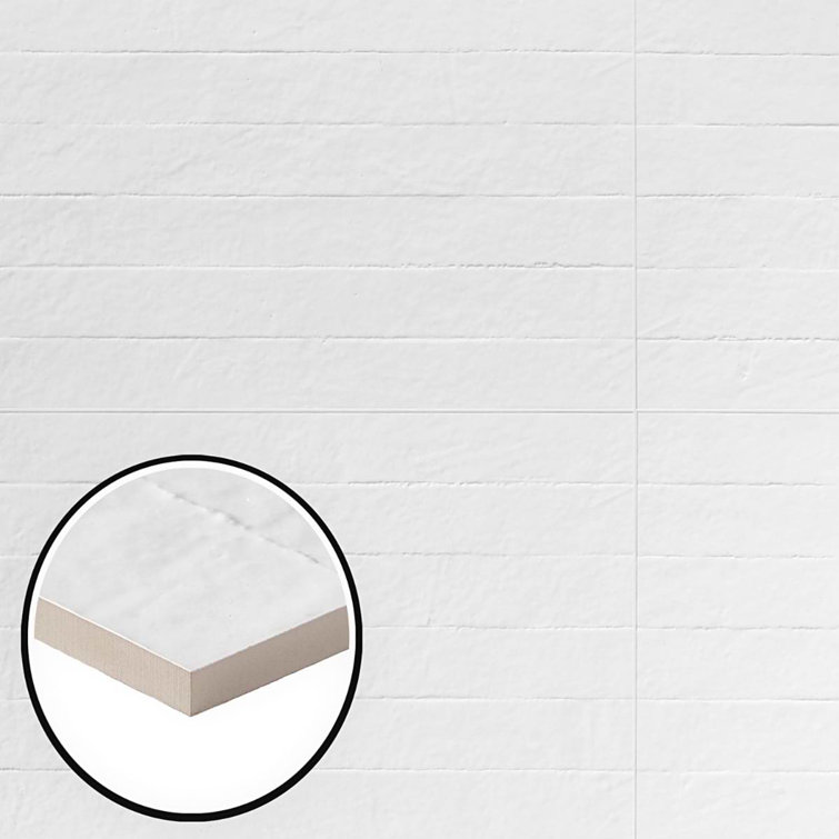 Angela Harris Matte White Ceramic Patterned Wall Tile
