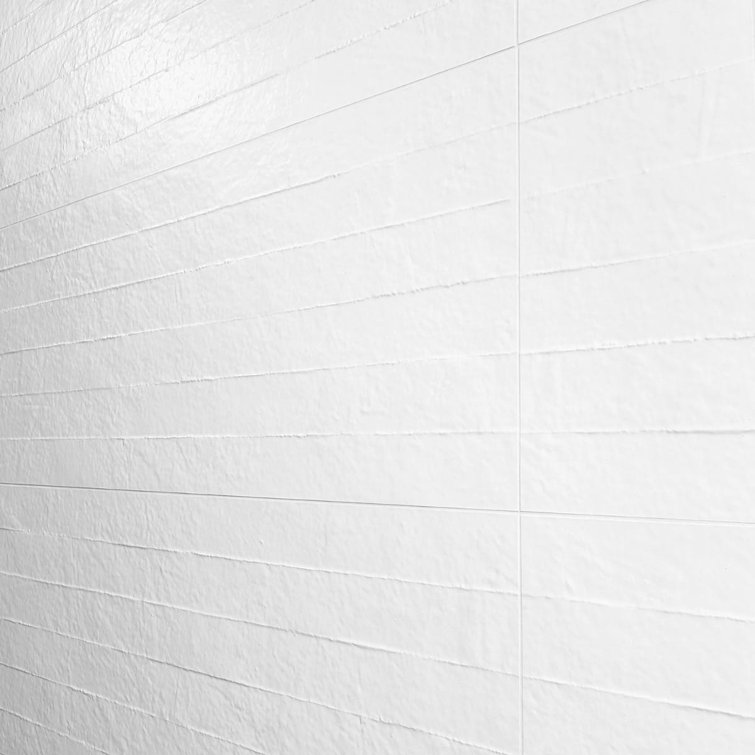Angela Harris Matte White Ceramic Patterned Wall Tile