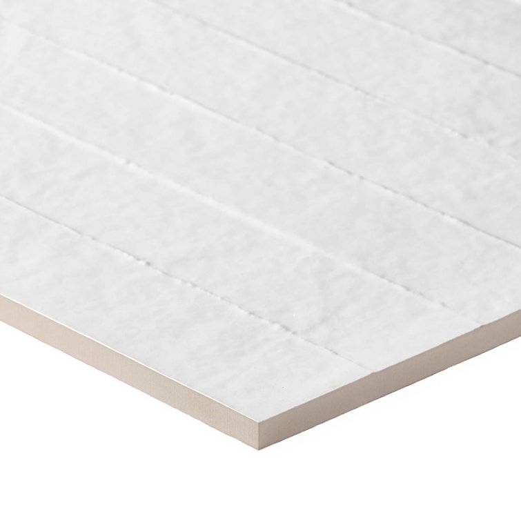 Angela Harris Matte White Ceramic Patterned Wall Tile