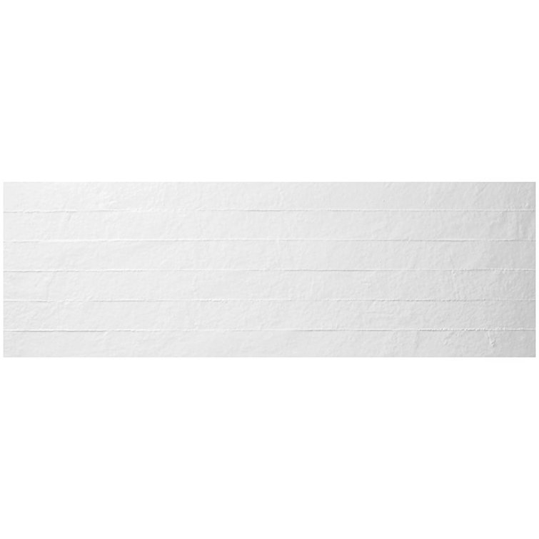 Angela Harris Matte White Ceramic Patterned Wall Tile